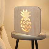 LED Wooden Pineapple Night Light USB Powered Children's Bedroom Lights Kids Gifts  specification