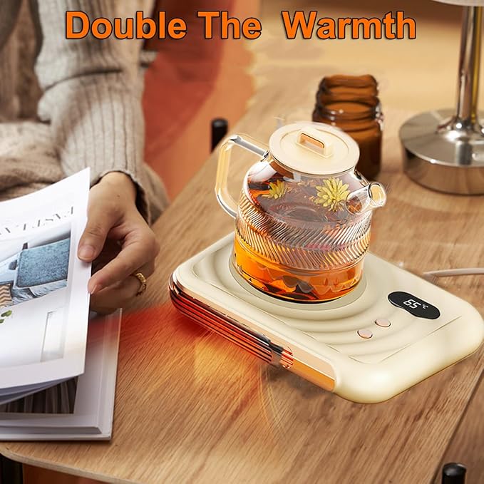 2-in-1 Thermostatic Cup Mat & Warm Air Blower