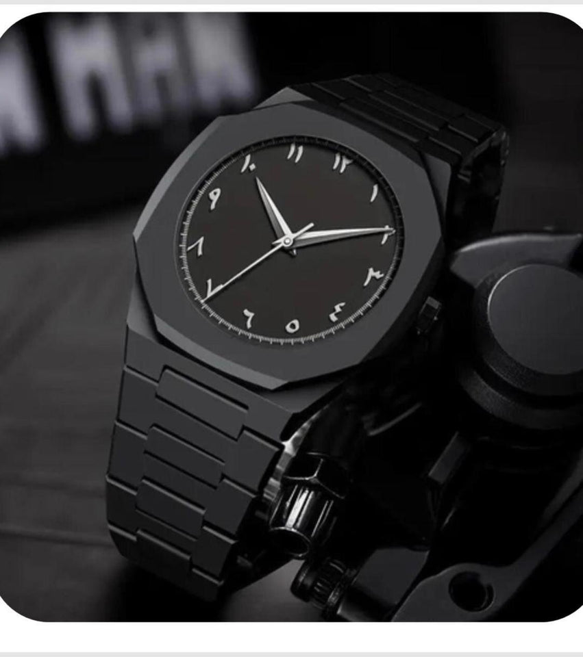 Men's Black Quartz Watch - 1 Pc Classic Timepiece