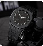 Men's Black Quartz Watch - 1 Pc Classic Timepiece