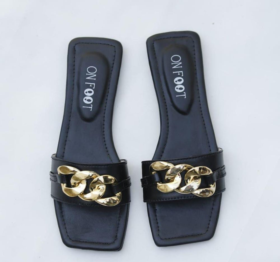 Women's Rexine Casual Flats Black